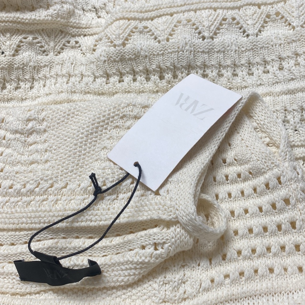 Zara halter crochet knit dress,ecru - Picture 11 of 11